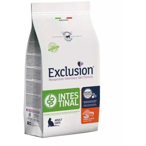 Exclusion Cat Intestinal Adult Maiale e Riso  - Exclusion Cat Intestinal Adult Maiale e Riso - Sacco Da 1,5 Kg