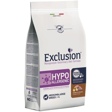 Exclusion Dog Hypoallergenic Adult Medium Large Breed Coniglio e Patate  - Exclusion Dog Hypoallergenic Adult Medium Large Breed Coniglio e Patate - Sacco Da 2 Kg, Any