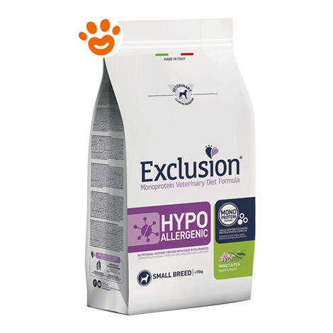 Exclusion Dog Hypoallergenic Adult Small Breed Insetti e Piselli  - Exclusion Dog Hypoallergenic Adult Small Breed Insetti e Piselli - Sacco Da 2 Kg