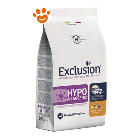 Exclusion Dog Hypoallergenic Adult Small Breeds Anatra e Patate  - Exclusion Dog Hypoallergenic Adult Small Breeds Anatra e Patate - Sacco Da 2 Kg