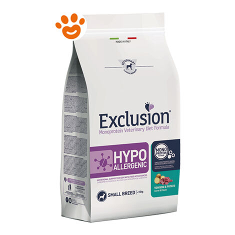 Exclusion Dog Hypoallergenic Adult Small Breeds Cervo e Patate  - Exclusion Dog Hypoallergenic Adult Small Breeds Cervo e Patate - Any, Sacco Da 2 Kg