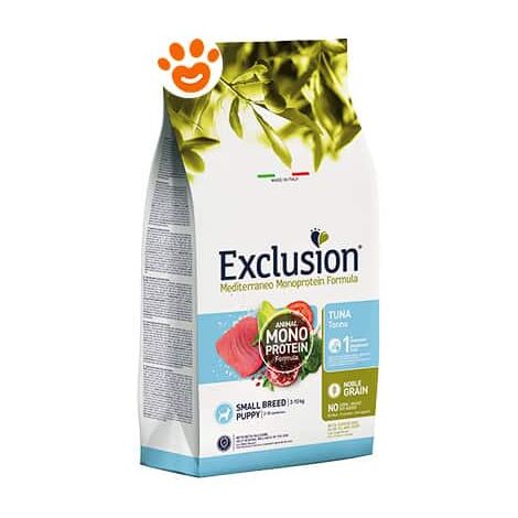 Exclusion Dog Mediterraneo Monoproteico Noble Grain Puppy Small Breed Tonno  - Exclusion Dog Mediterraneo Monoproteico Noble Grain Puppy Small Breed Tonno - Sacco Da 2 Kg