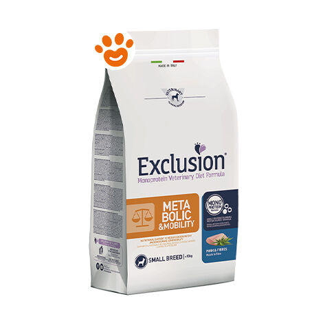 Exclusion Dog Metabolic &amp Mobility Small Maiale, Fibre  - Sacco Da 7 Kg