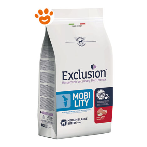 Exclusion Dog Mobility Adult Small Breed Maiale e Riso  - Exclusion Dog Mobility Adult Small Breed Maiale e Riso - Sacco Da 2 Kg