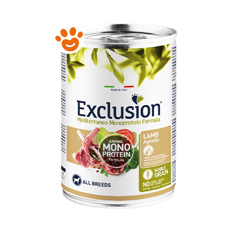 Exclusion Mediterraneo Cane Adult Noble Grain 400gr  All Breeds Agnello