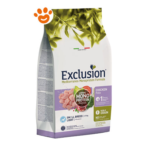 Exclusion Mediterraneo Noble Grain Light Small, Pollo 2kg
