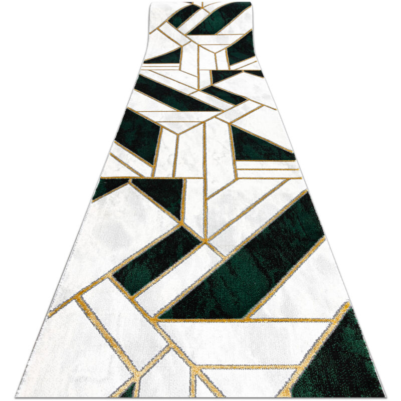 Rugsx - Exclusive emerald Runner 1015 glamour, stylish marble, geometric bottle green / gold 70 cm green 70x110 cm