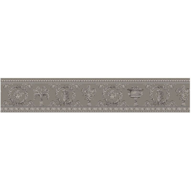 Exclusive luxury wallpaper wall Profhome 343053 border slightly textured with ornaments matt silver grey beige 0.45 m2 (4.84 ft2) - silver