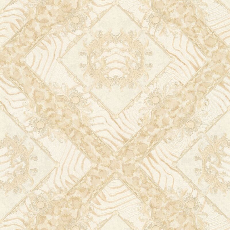 Profhome - Exclusive luxury wallpaper wall 349044 non-woven wallpaper slightly textured with leopard spots shiny beige cream gold 7.035 m2 (75 ft2)