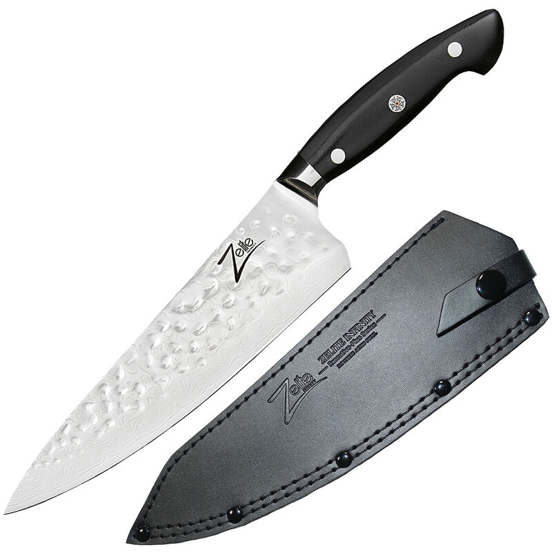 Zelite Couteau Cuisine, Couteau de Chef en Acier Inoxydable, Kit Couteau Cuisine Professionnelle de 20,3 cm, Couteau de Chef Aiguisé, Couteau