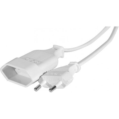 exertis Connect Fiche male plate et fiche femelle plate - blanc, 1.8m (573722)