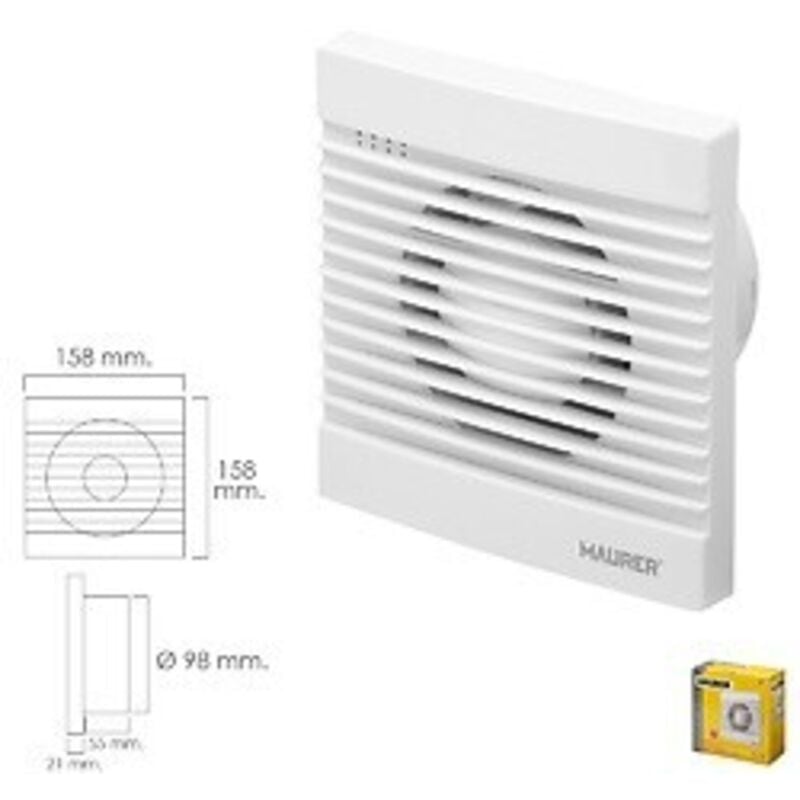 Maurer - Extracteur de fumée de salle de bain 13 Watt. Sortie ø 98 mm.