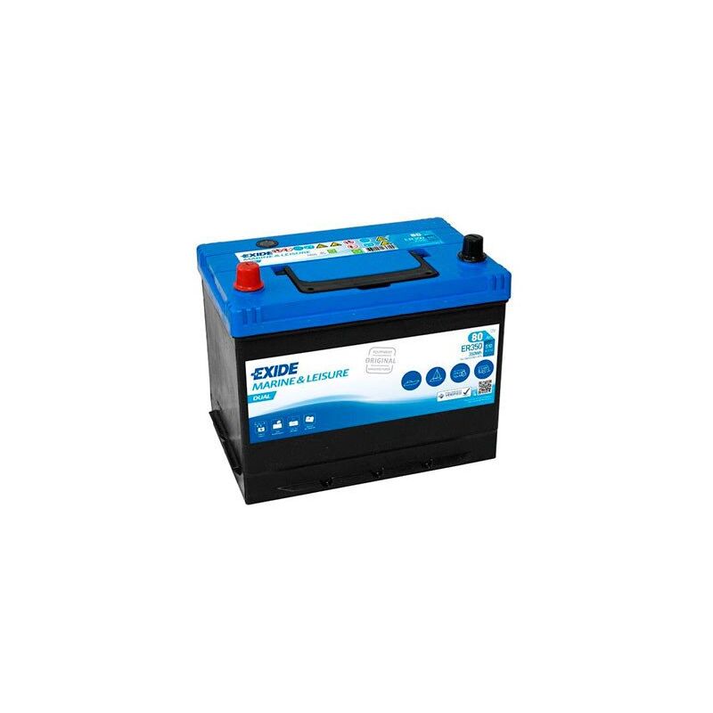 

Batería para barco Dual ER350 (350Wh) 12V 80Ah Auto - Exide