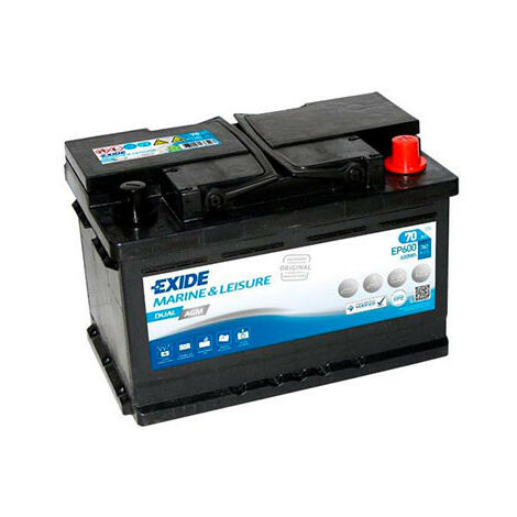 Exide - Batterie bateau EXIDE Dual AGM EP600 (600Wh) 12V 70Ah Auto
