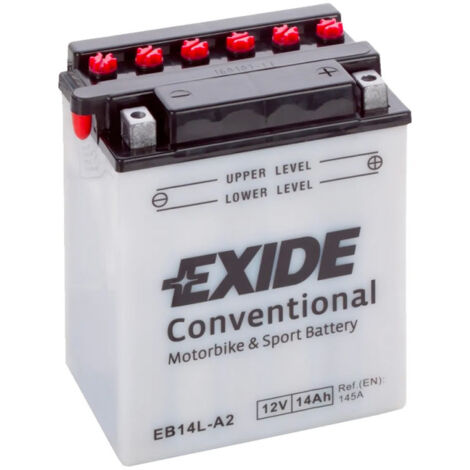 Exide – Batterie moto 12V 14Ah 145A – Plomb Calcium – Pour démarrage moto, quad et scooter – Gamme Bike Conventional