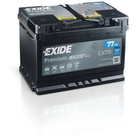 Exide – Batterie voiture 12V 77Ah 760A – Plomb Calcium – Compatible camions et bateaux – Résistante aux conditions extrêmes – EA770