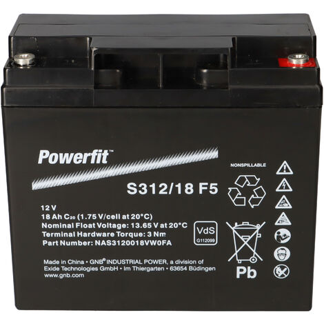 Exide Powerfit Bleiakku AGM 12V 18Ah S312/18 F5