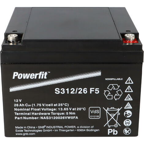 Exide Powerfit Bleiakku AGM 12V 26Ah S312/26 F5
