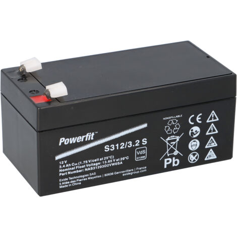 Exide Powerfit Bleiakku AGM 12V 3,4Ah S312/3.2 S 4,8mm Anschluss