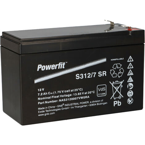 Exide Powerfit Bleiakku AGM 12V 7,2Ah S312/7 SR