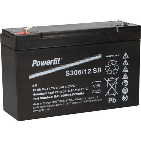 Exide Powerfit Bleiakku AGM 6V 12Ah S306/12 SR
