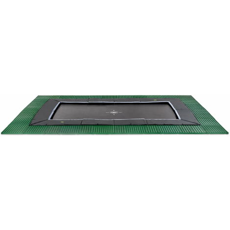 EXIT Dynamic ebenerdiges Trampolin 244x427cm mit Freezone Sicherheitsplatten - schwarz