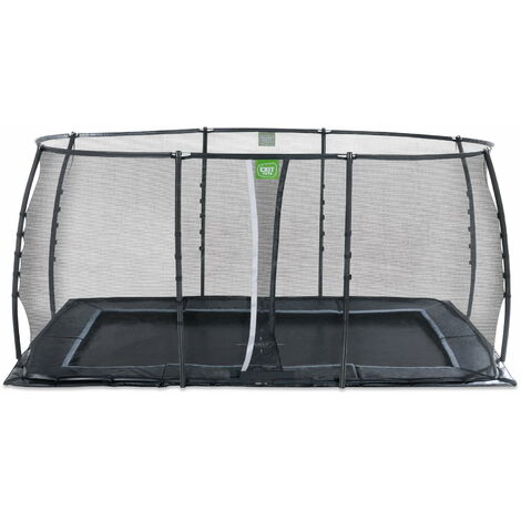 EXIT Dynamic ebenerdiges Trampolin 244x427cm mit Sicherheitsnetz - schwarz
