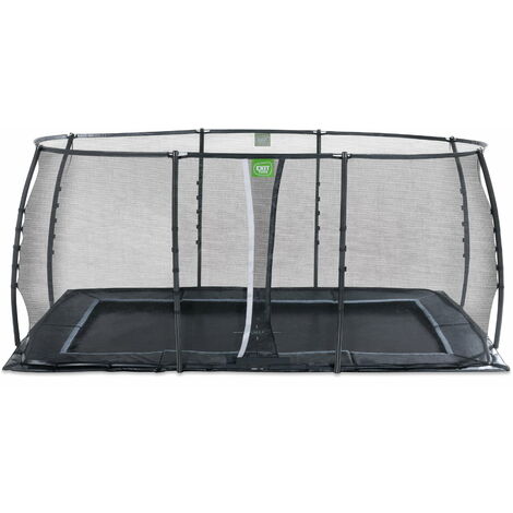 EXIT Dynamic ebenerdiges Trampolin 275x458cm mit Sicherheitsnetz - schwarz
