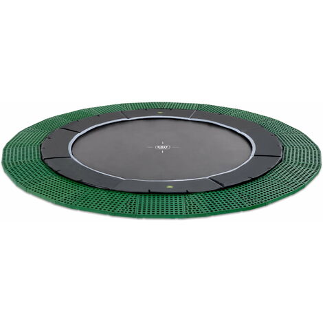EXIT Dynamic ebenerdiges Trampolin ø366cm mit Freezone Sicherheitsplatten - schwarz