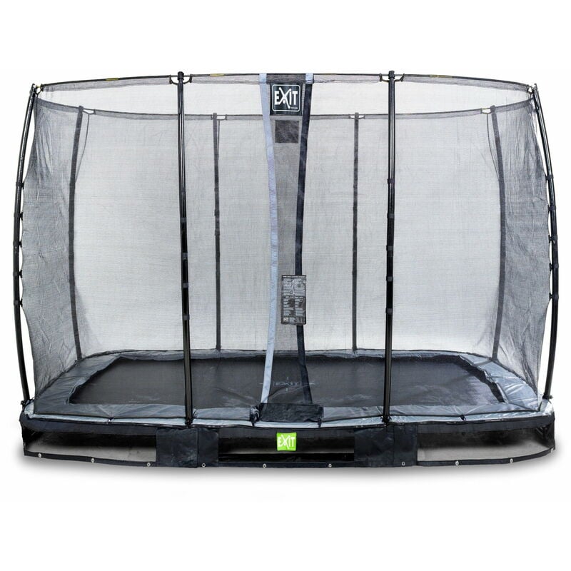 Exit Elegant ground trampoline 7x12ft with Economy safety net - black