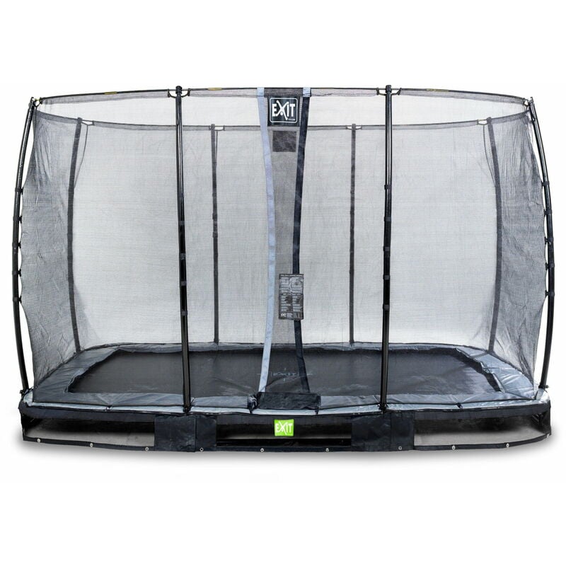 Exit Elegant ground trampoline 8x14ft with Economy safety net - black