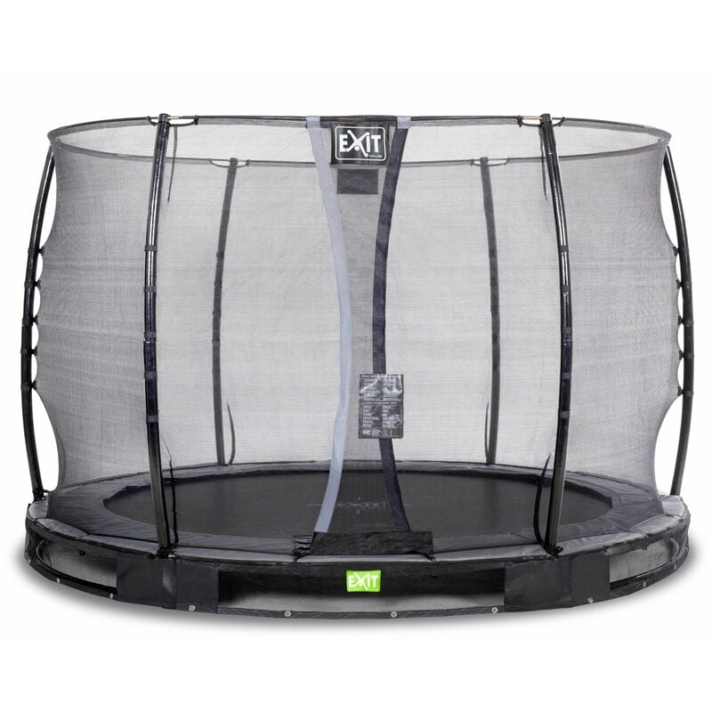 Exit Elegant ground trampoline 10ft with Economy safety net - black