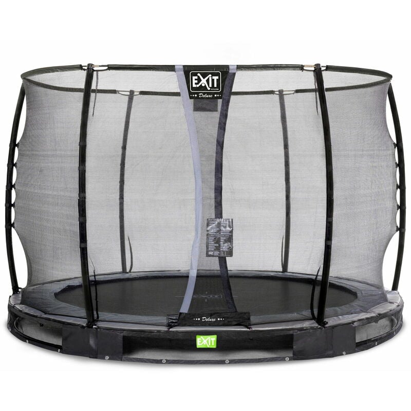 Exit Elegant Premium ground trampoline 10ft with Deluxe safety net - black