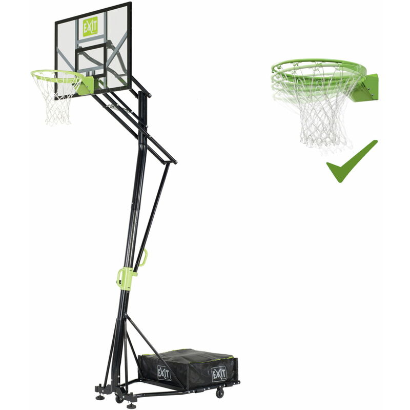 Exit Galaxy portable basketball backboard on wheels with dunk hoop - green/black