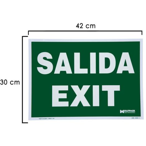 Exit Segnale Fluorescente Exit 30x42 cm.