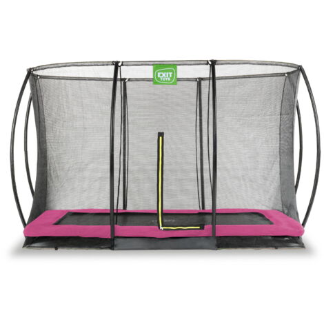 EXIT Silhouette Bodentrampolin 244x366cm mit Sicherheitsnetz - rosa