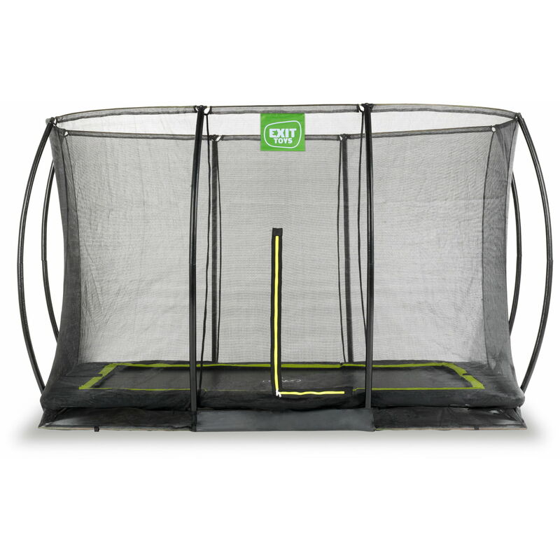 Exit Silhouette ground trampoline 7x10ft with safety net - black