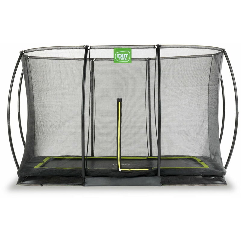 Exit Silhouette ground trampoline 8x12ft with safety net - black