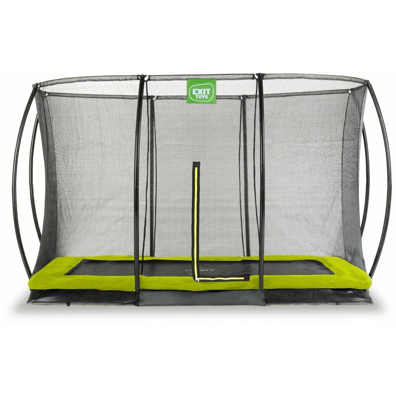 Exit Silhouette ground trampoline 8x12ft with safety net - green