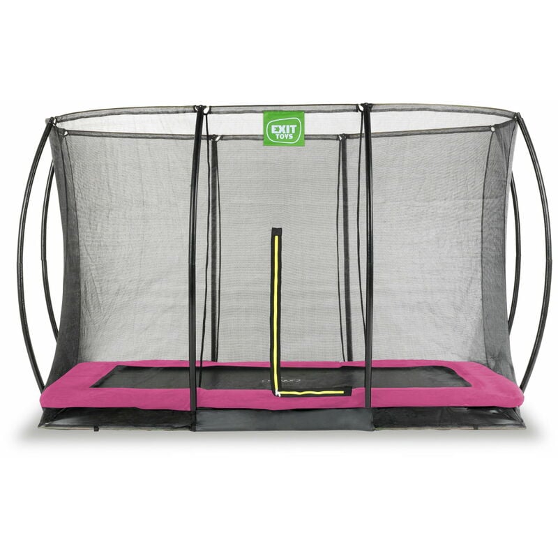 Exit Silhouette ground trampoline 8x12ft with safety net - pink