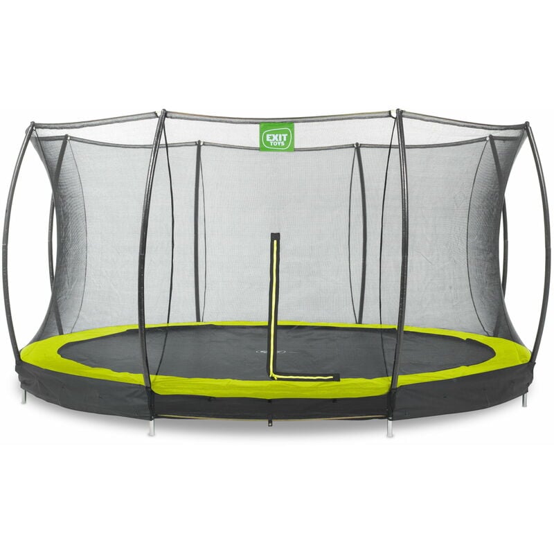 Exit Silhouette ground trampoline 14ft with safety net - green