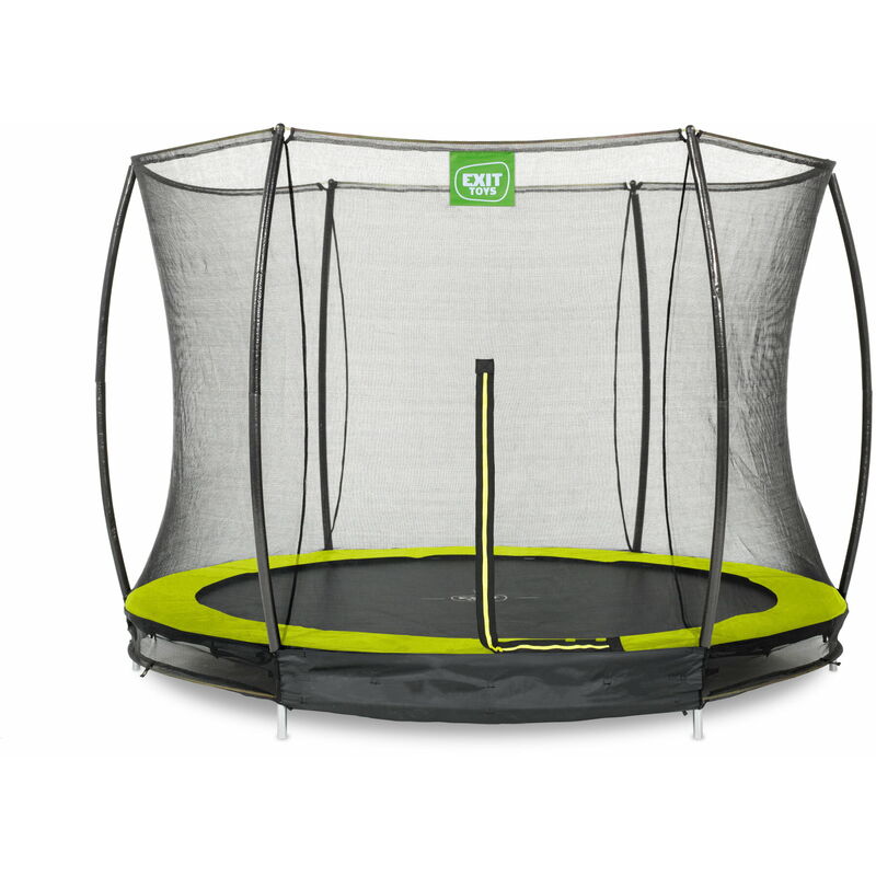 Exit Silhouette ground trampoline 10ft with safety net - green