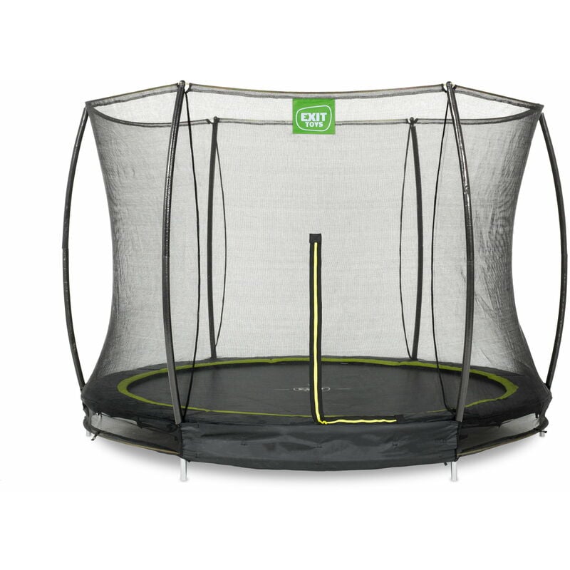 Exit Silhouette ground trampoline 10ft with safety net - black