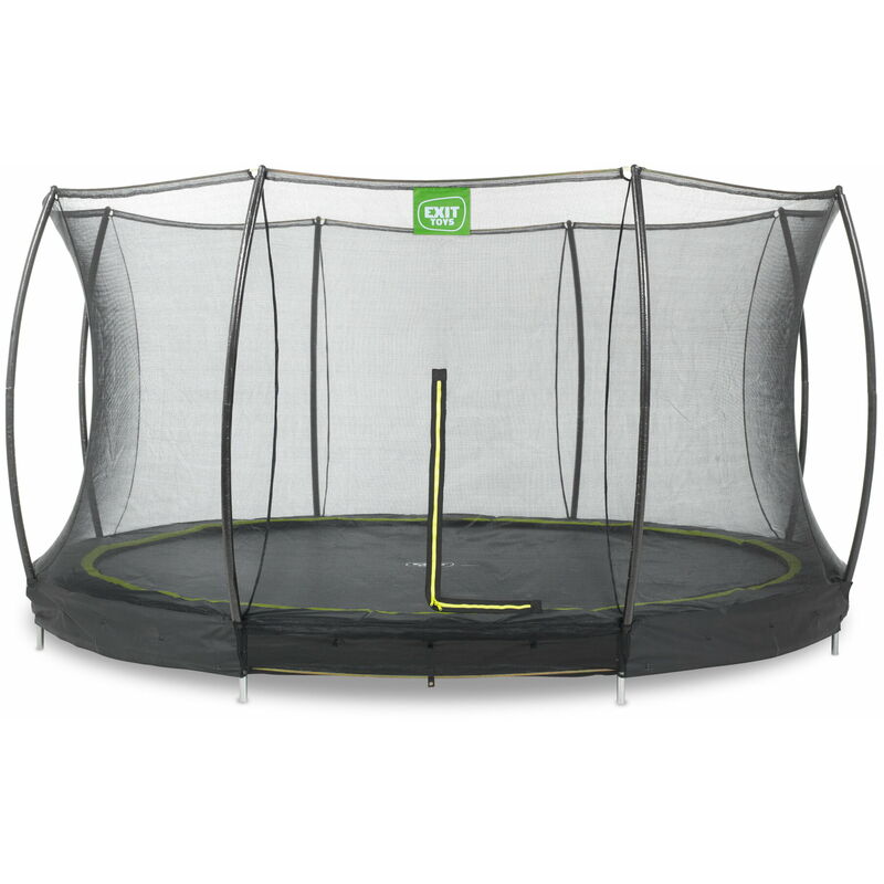 Exit Silhouette ground trampoline 12ft with safety net - black