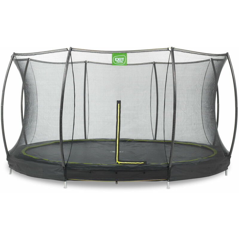 Exit Silhouette ground trampoline 14ft with safety net - black