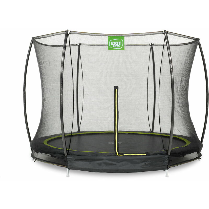 Exit Silhouette ground trampoline 8ft with safety net - black