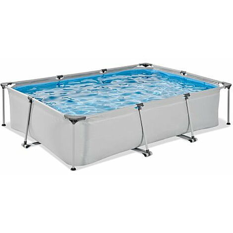 EXIT Soft Grey Pool 10ft x 6.6ft x 25.6in with Filter Pump – Grey