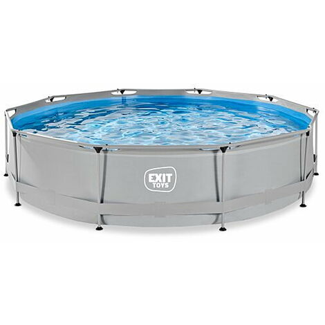 EXIT Soft Grey Pool 12ft x 30in with Filter Pump – Grey