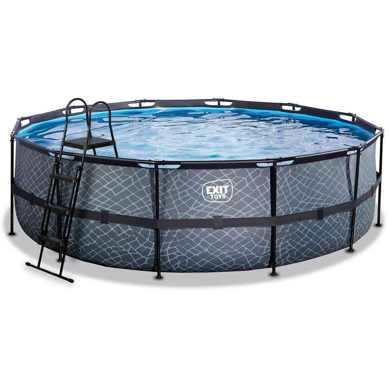 Chendyy Exit Stone Pool 16ft X 48in With Sand Filter Pump - Grey