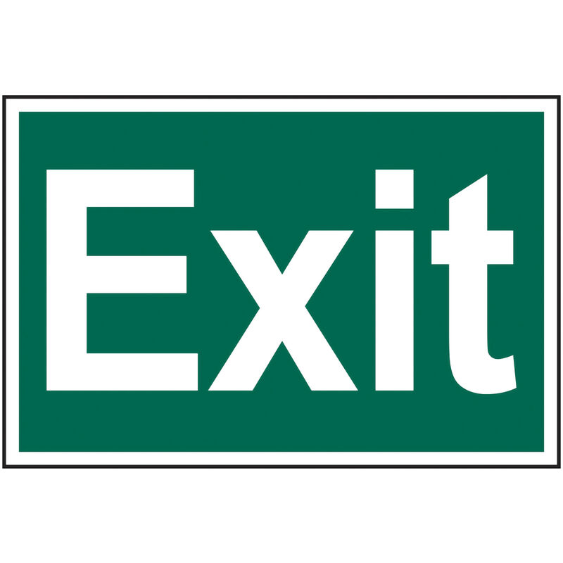 Spectrum - Exit (text only)' Sign, Self-Adhesive Semi-Rigid pvc 300mm x 200mm